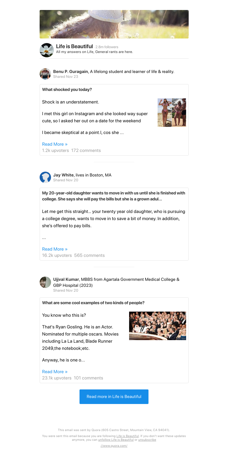 Quora - What shocked you today?
