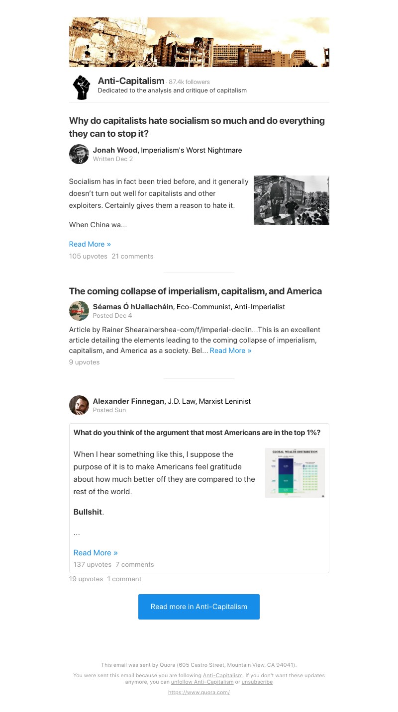 Quora - Why do capitalists hate socialism so much and do everything they can to stop it?