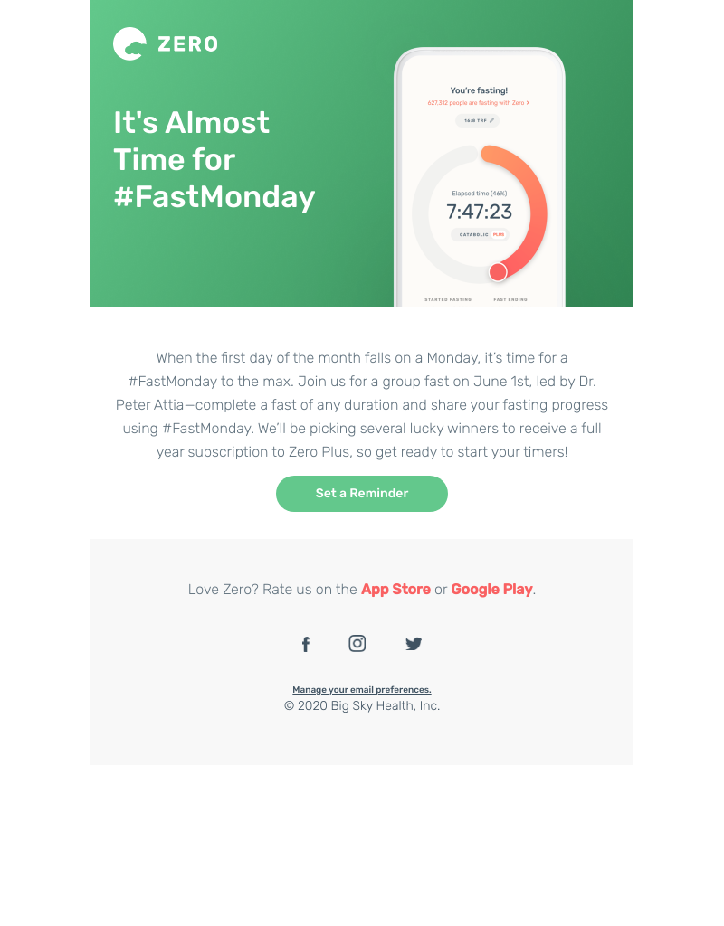 Zero - It’s time for a group fast.
