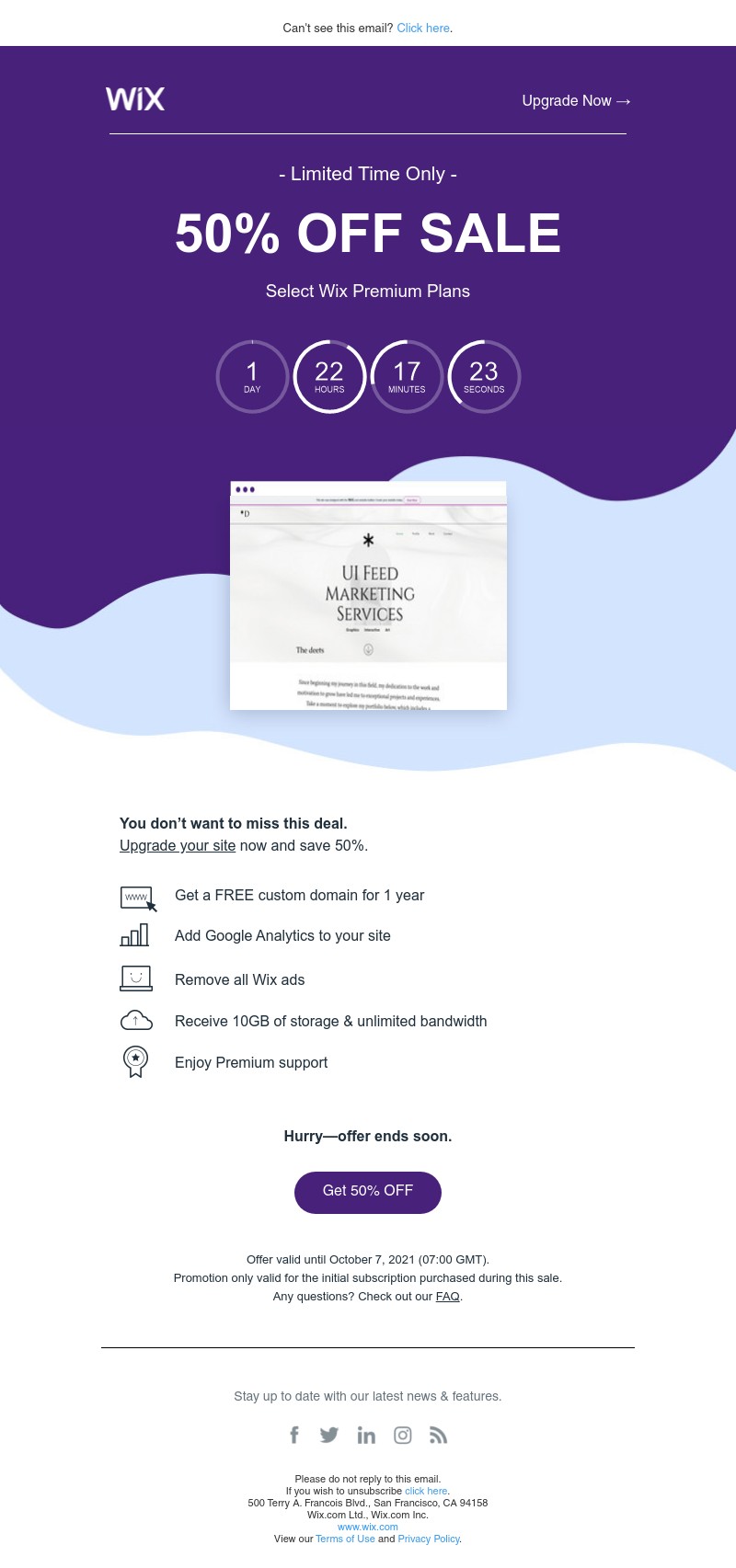 Wix - 50% OFF: Sale happening now
