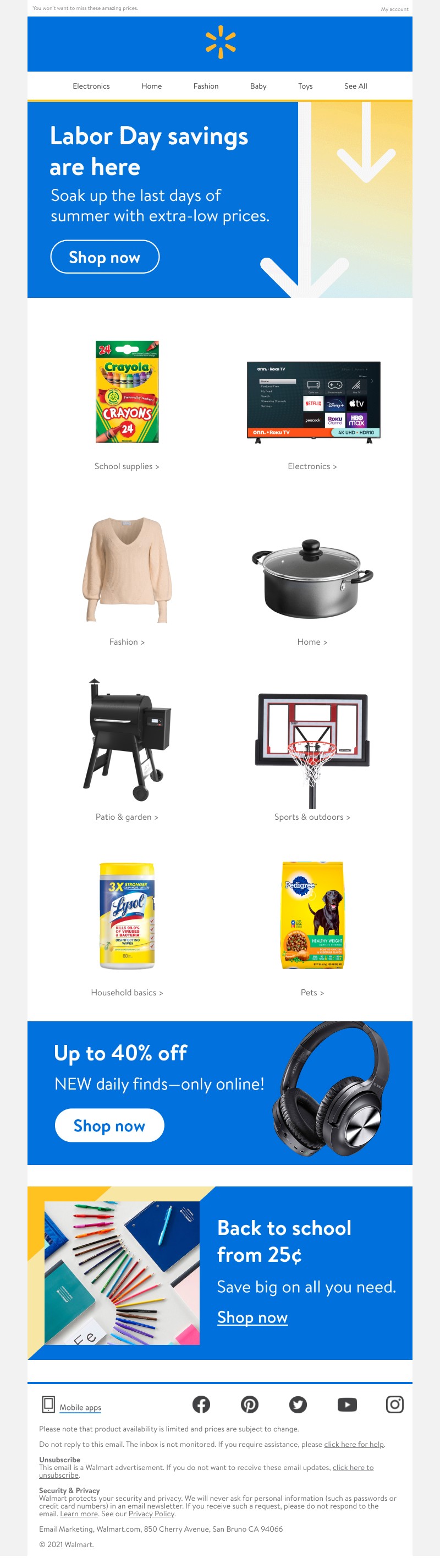 Walmart - Save BIG for Labor Day! ☀️