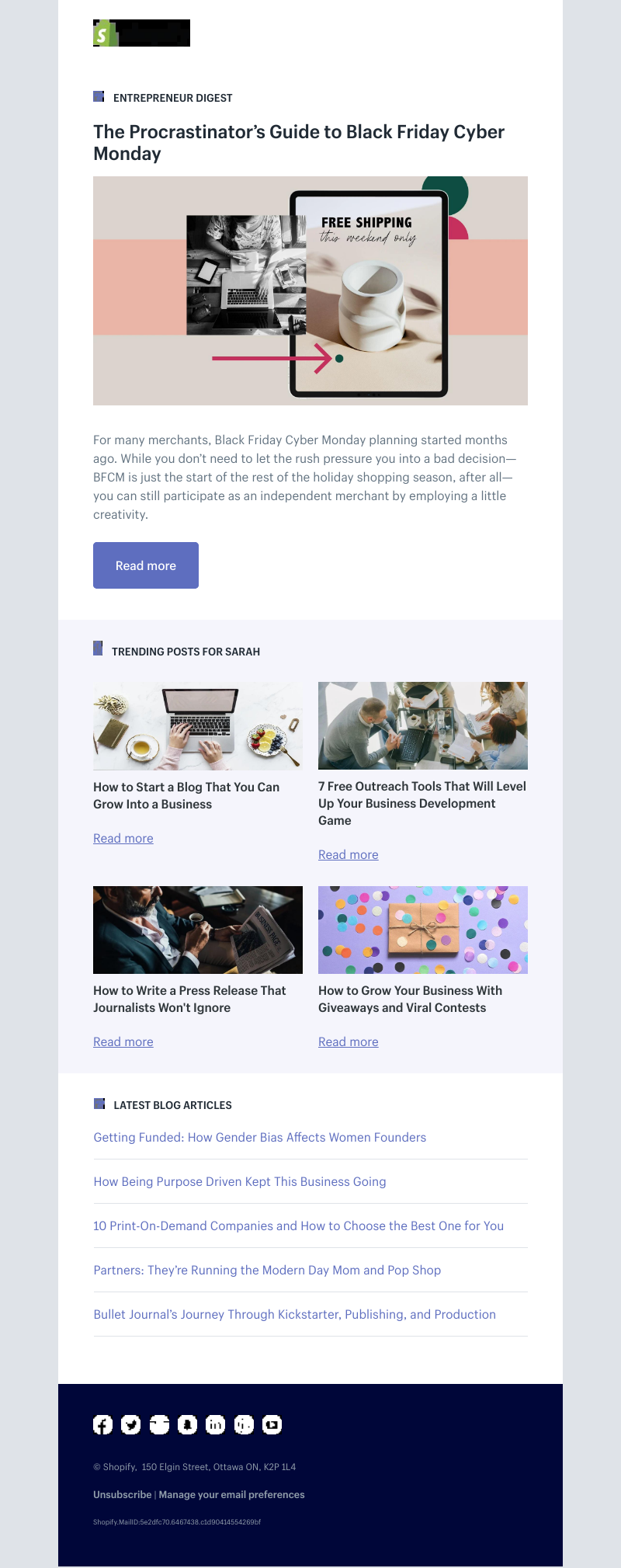 Shopify - The Procrastinator’s Guide to Black Friday Cyber Monday