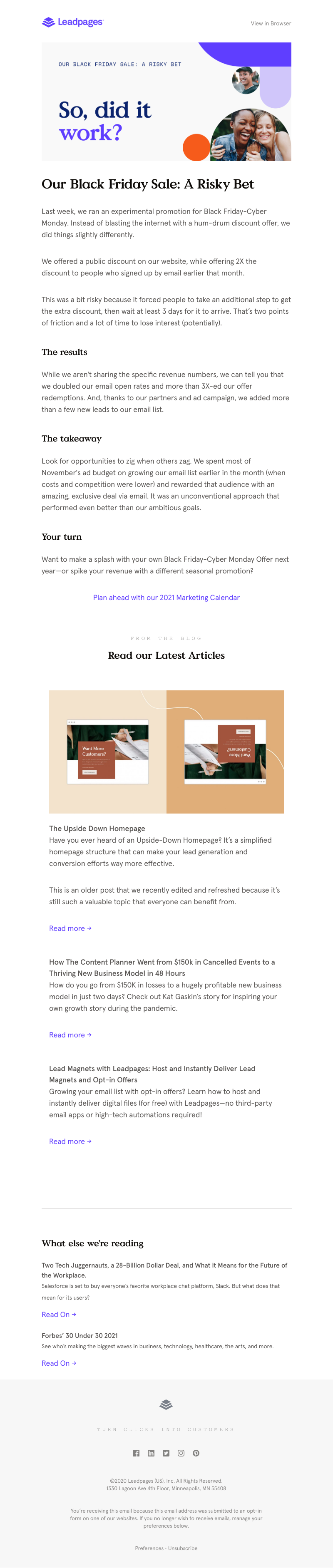 Leadpages - What did we learn from our Black Friday sale?