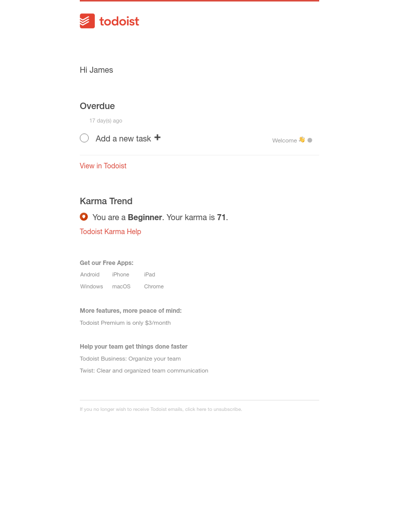 Todoist - Todoist Mar 5 (1 overdue)
