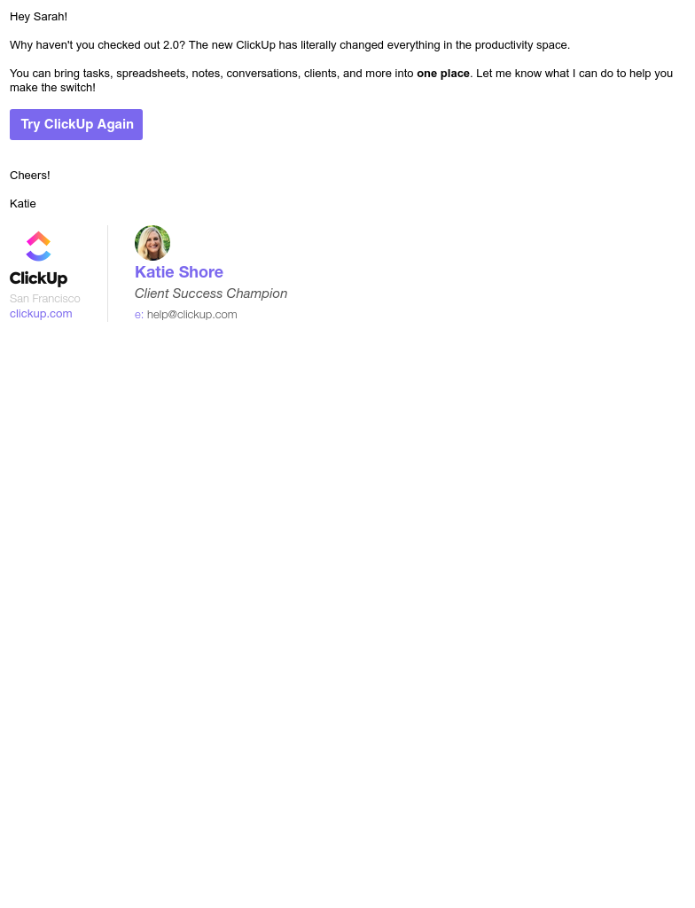ClickUp - We like being used.