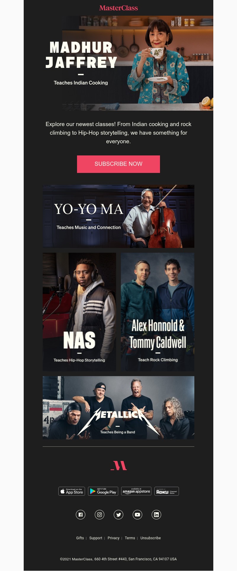  - New this month on MasterClass