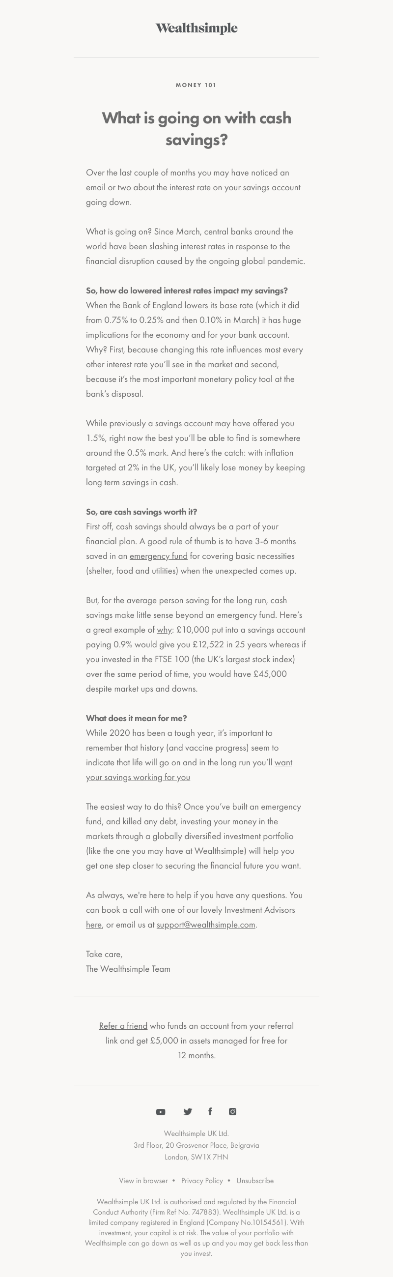 Wealthsimple - Money 101: What is going on with cash savings?