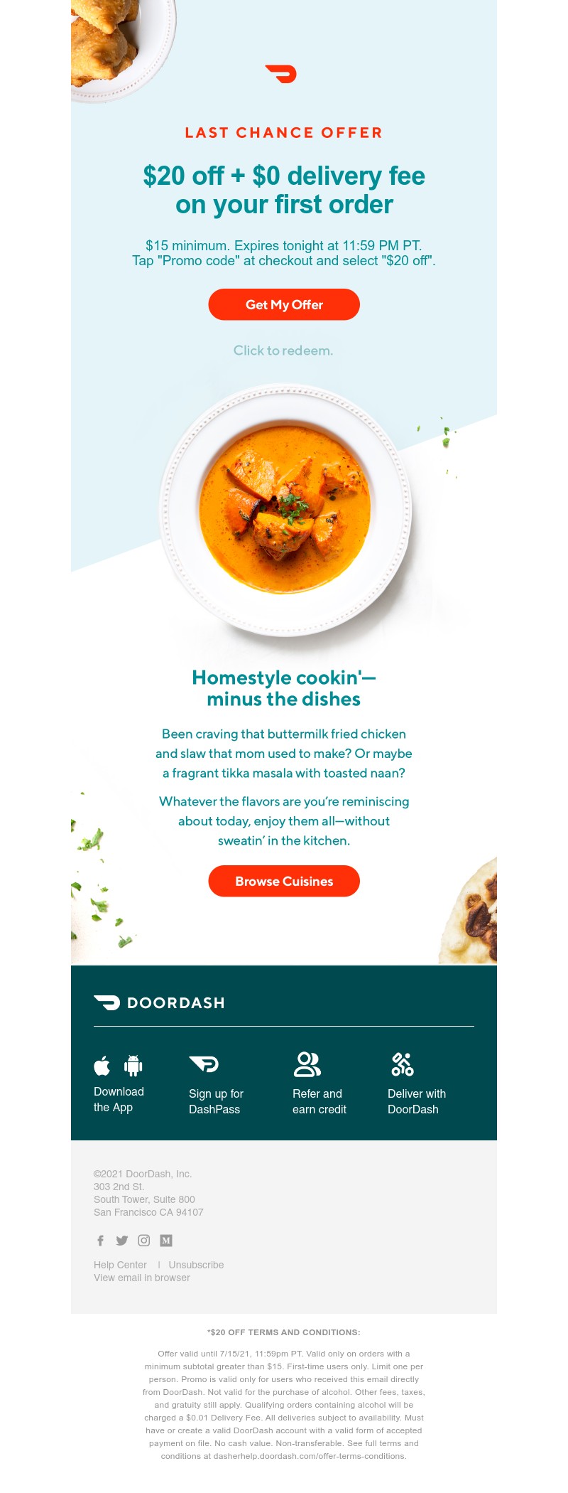  - Heads up: your $20 off deal ends tonight