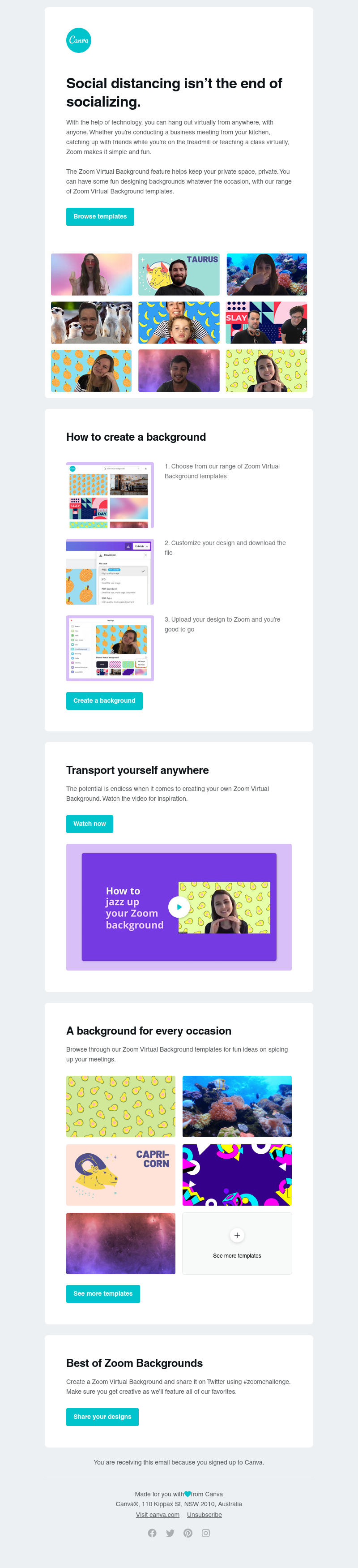 Canva - Up your Zoom background game with Canva.