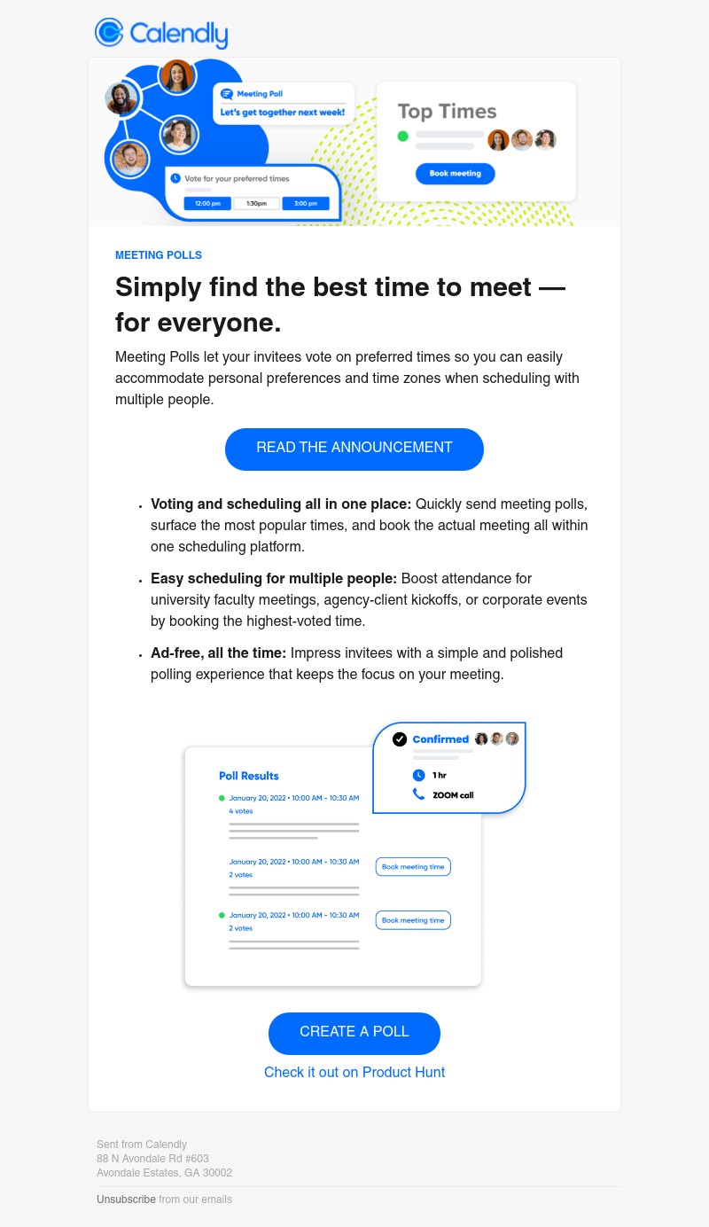 Calendly - Introducing Meeting Polls: Now available in Calendly
