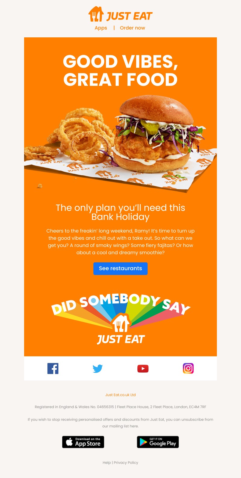 Just Eat - Got plans, Ramy?