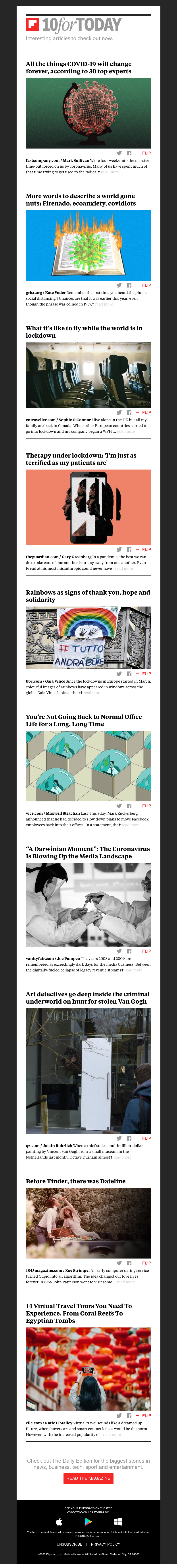 Flipboard - All the things COVID-19 will change forever