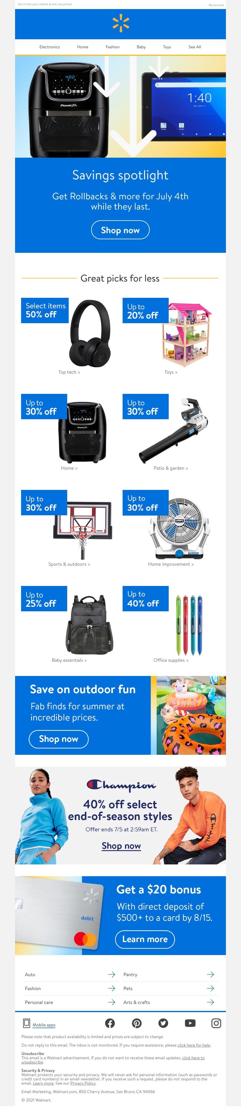 Walmart - Hurry—July 4th savings won’t last 👏