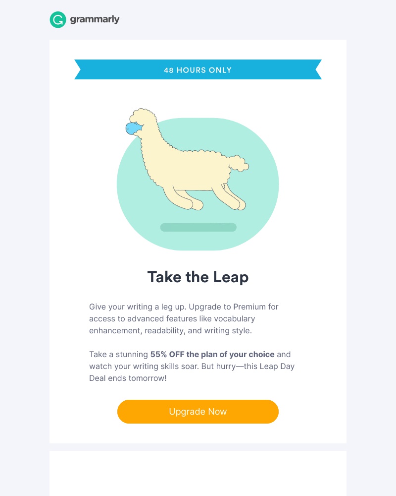 Grammarly - 48 HOURS ONLY! Get 55% OFF with our Leap Day Sale