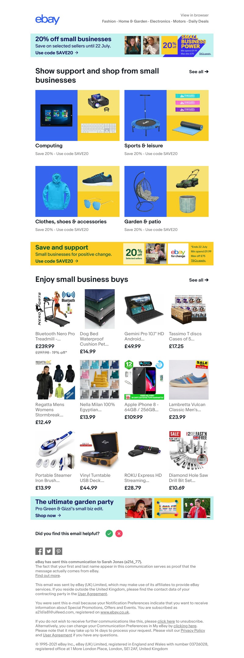 eBay - Celebrate small business power with 20% off 😍