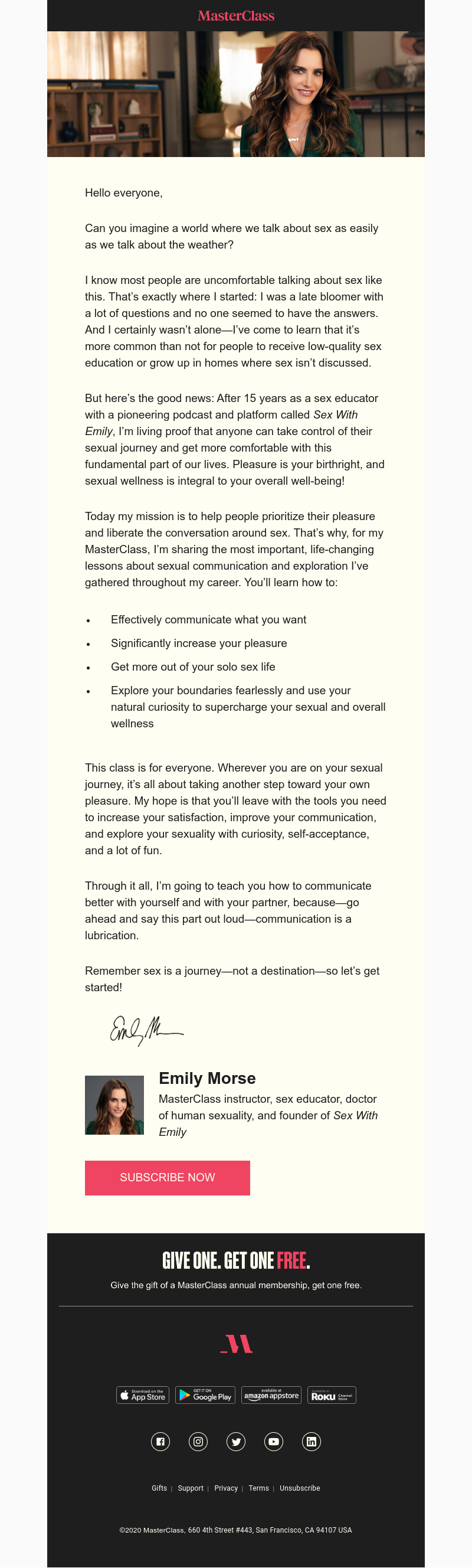  - My MasterClass on sex and communication is here