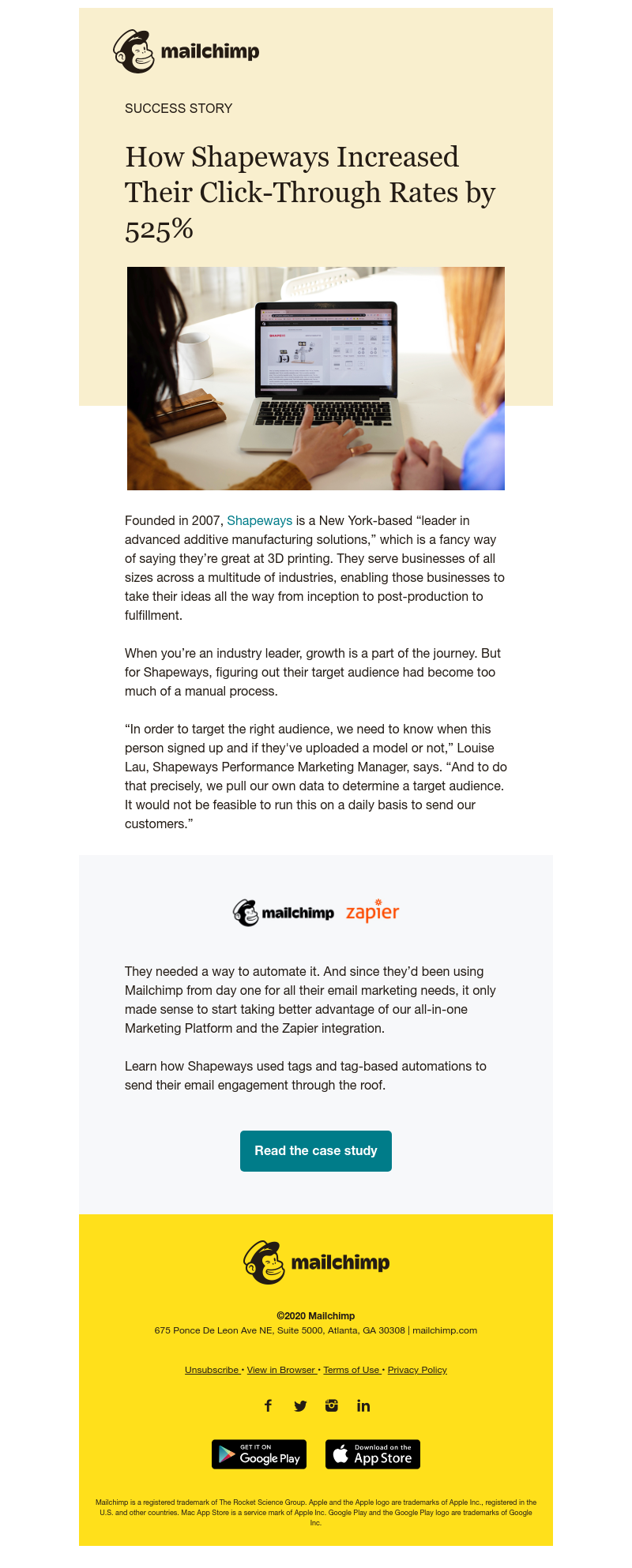 Mailchimp - How Shapeways increased their click-through rates by 525%