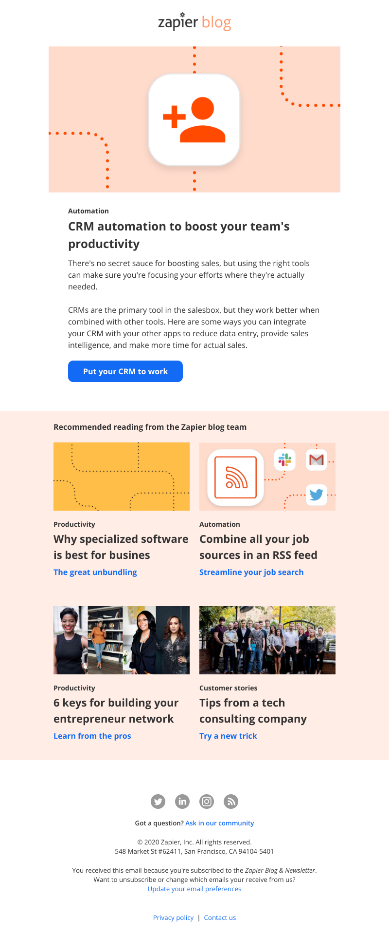 Zapier - Make the most of your CRM with automation
