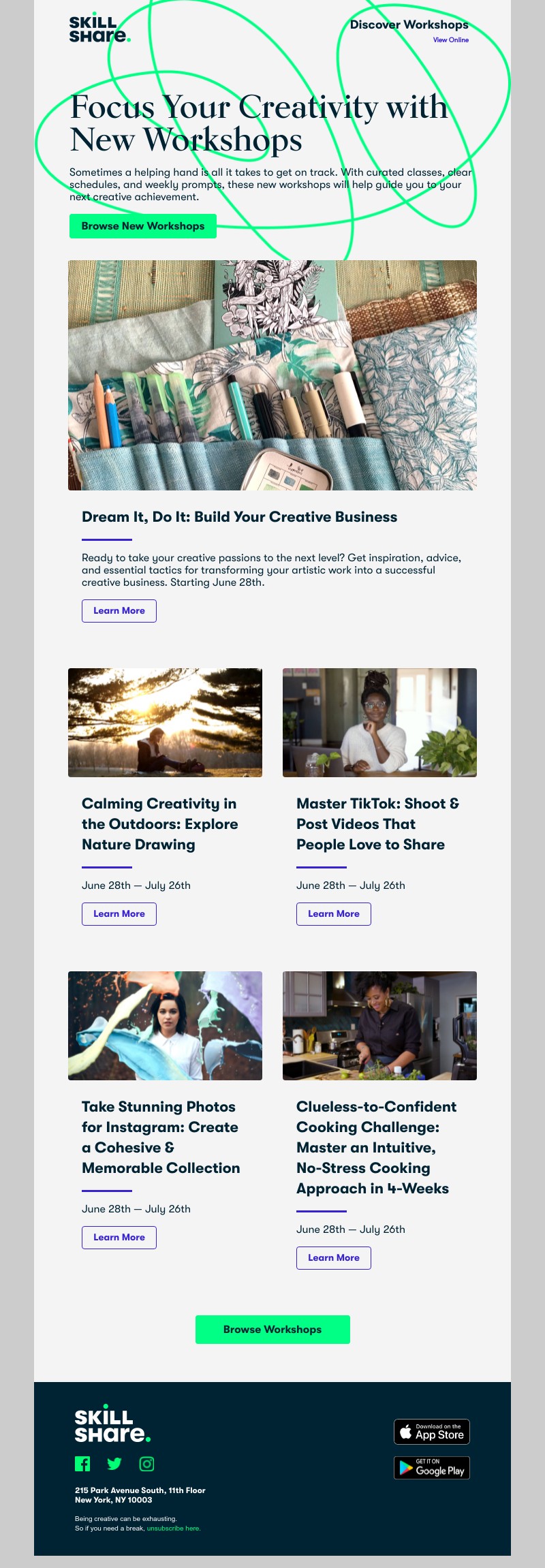 Skillshare - Hey Sarah, New Workshops Launch Soon