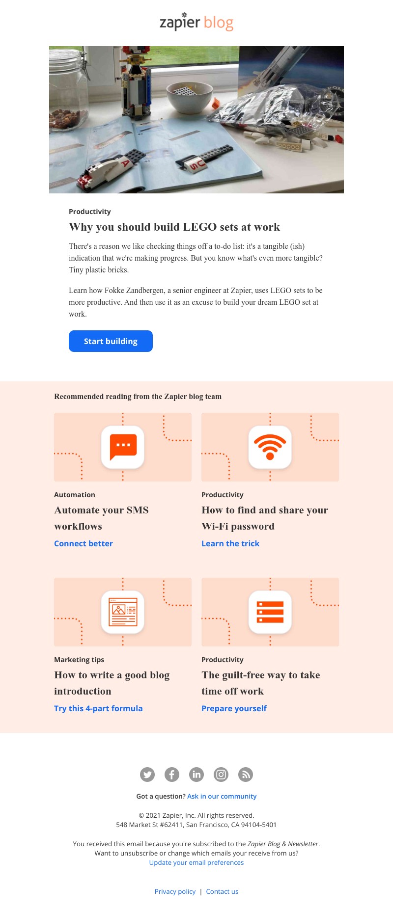 Zapier - Why you should build LEGO sets at work