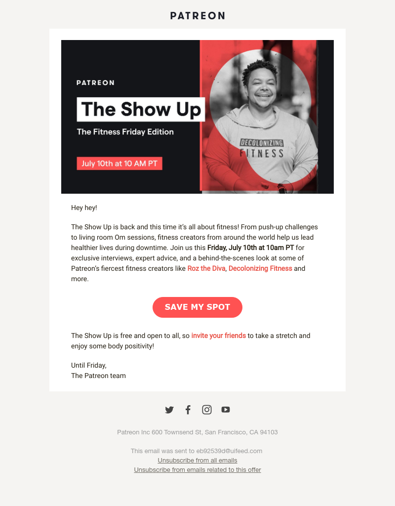 Patreon - 💪 Add some Fit to your Fri with #TheShowUp