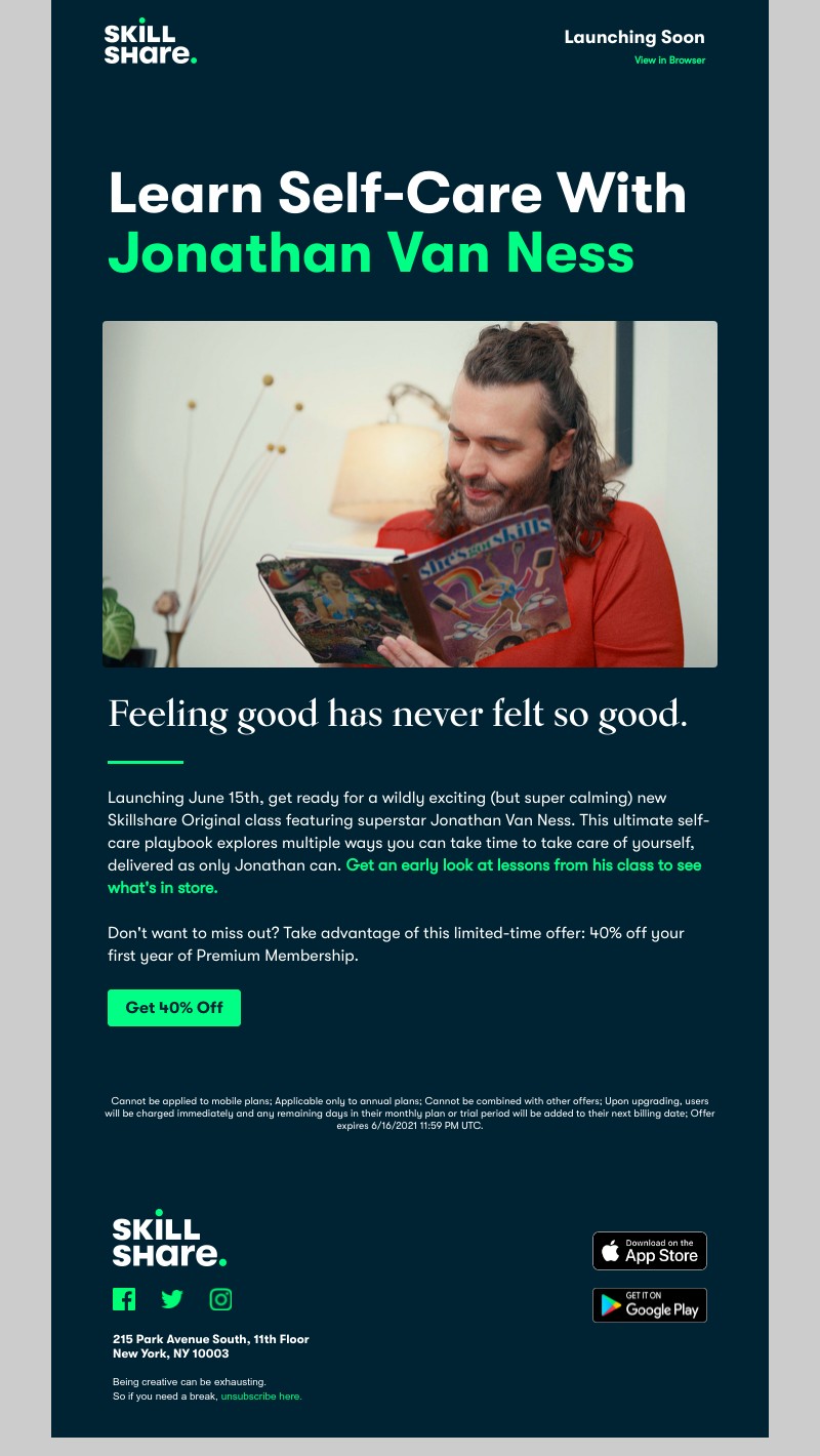 Skillshare - Launching Soon: Explore Self-Care with Jonathan Van Ness