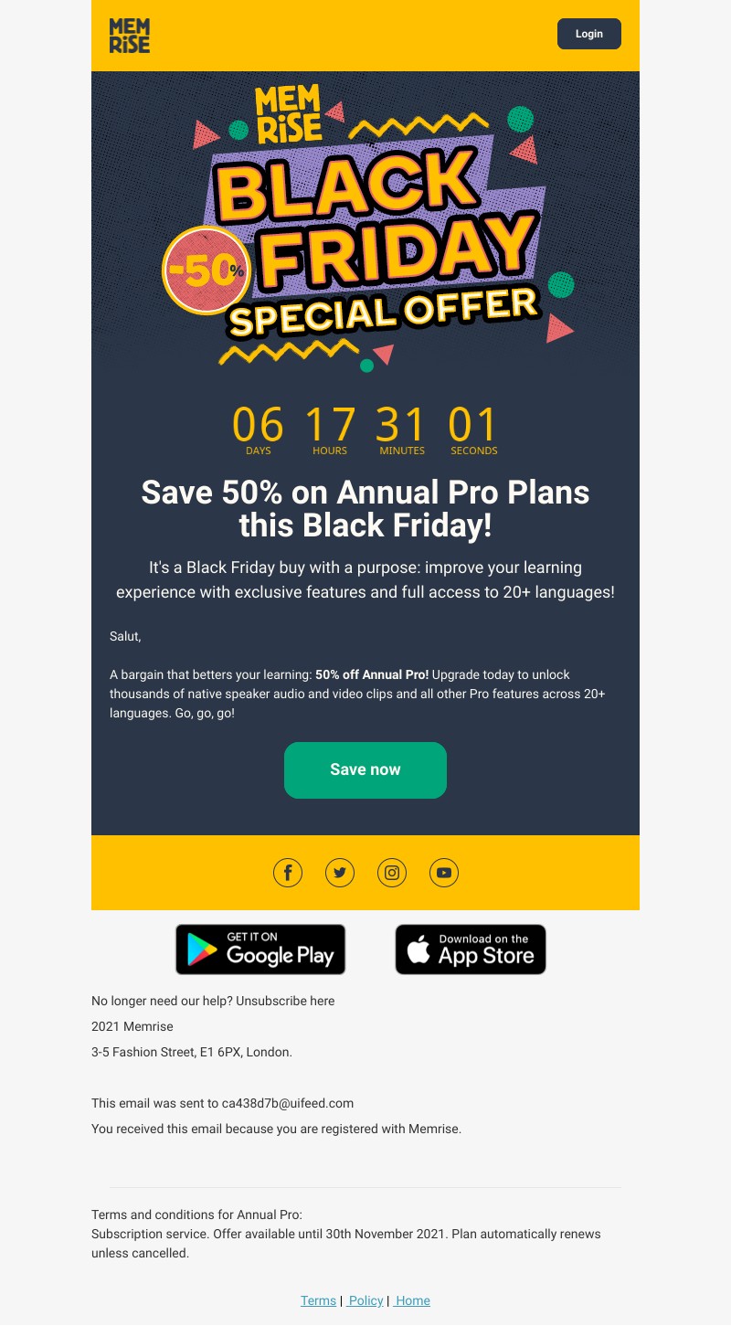 Memrise - 🅑🅛🅐🅒🅚 🅕🅡🅘🅓🅐🅨 is here with 50% off!