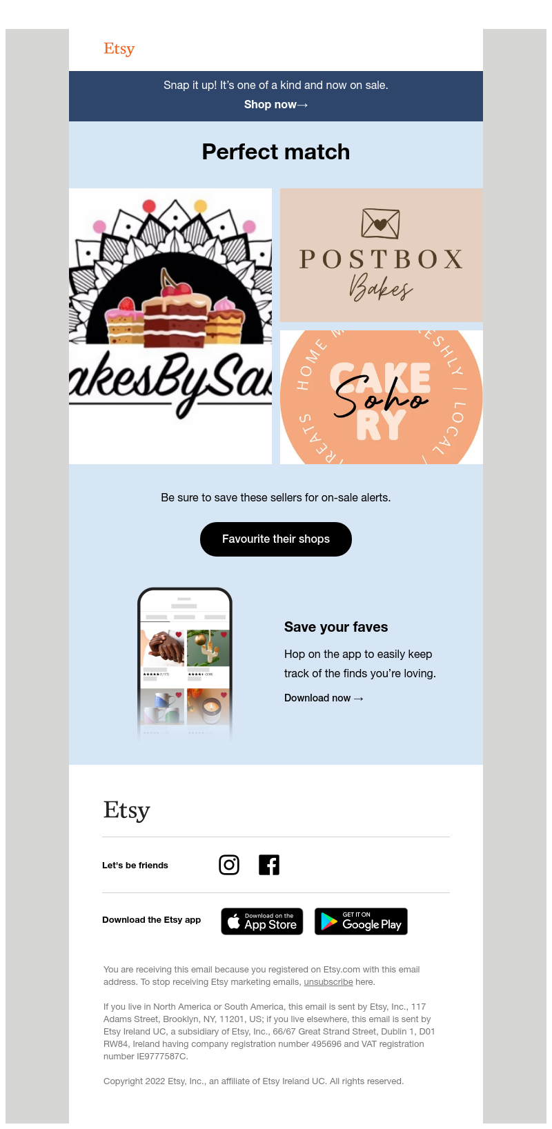 Etsy - Curated updates for you