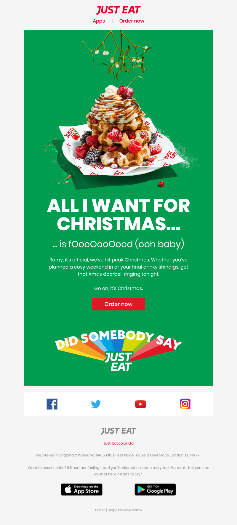 Just Eat - Go on, Ramy, it’s Christmas 🎄  