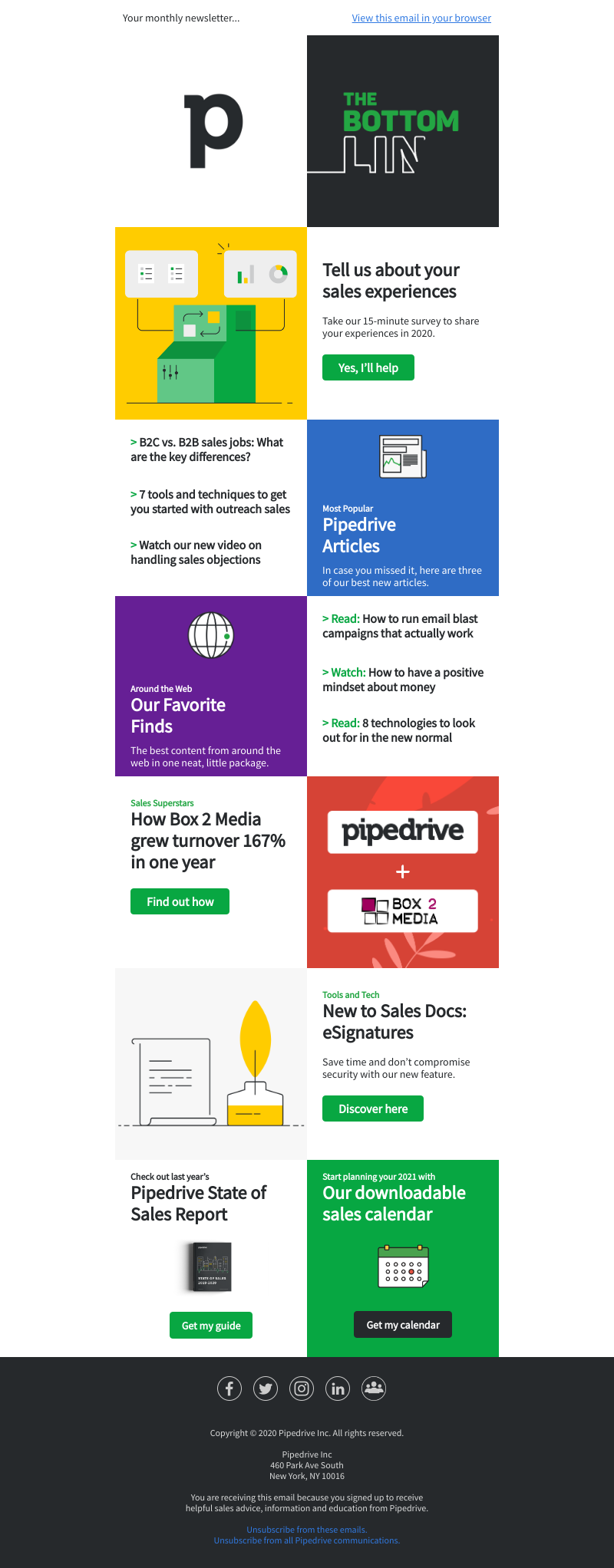 Pipedrive - The Bottom Line: November 2020 Edition