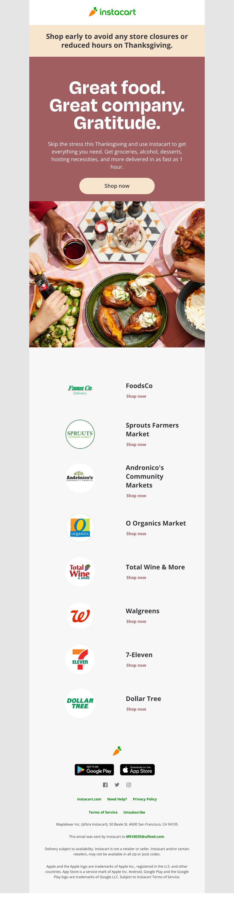 Instacart - Prep smart and early this Thanksgiving 🦃