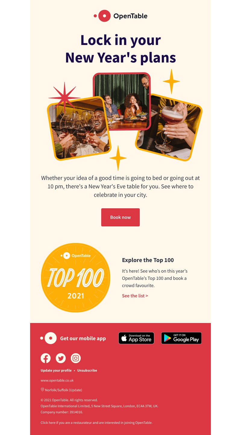 OpenTable - New Year's Eve is just around the corner…