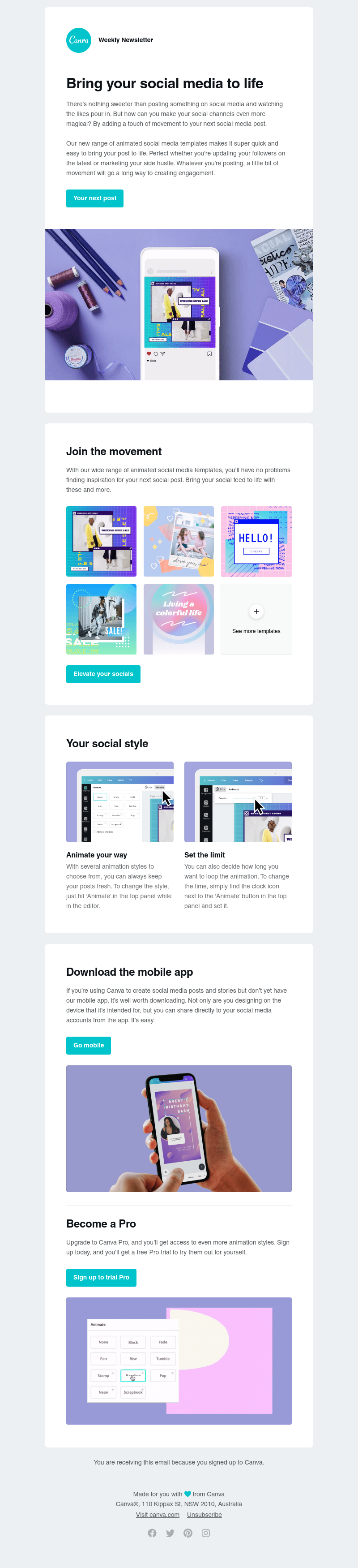 Canva - Make your social media move with our new templates