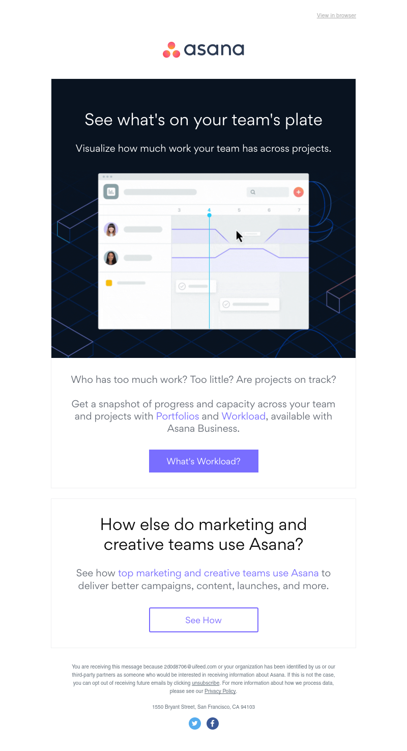 Asana - New: See your team’s schedule in real time