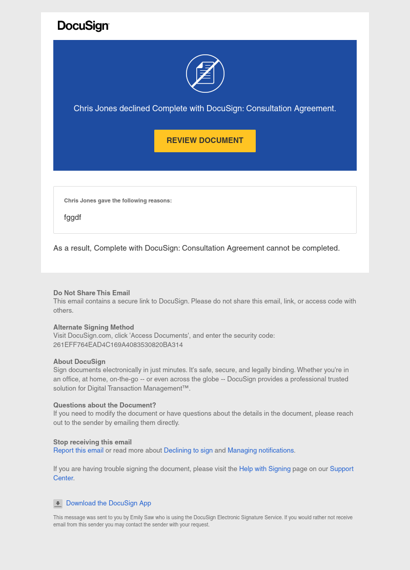  - Declined: Complete with DocuSign: Consultation Agreement
