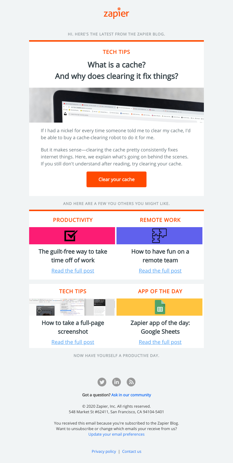 Zapier - What is a cache? And why does clearing it fix things?