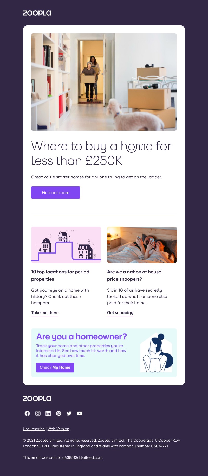 Zoopla - 10 locations with new-builds for under £250K