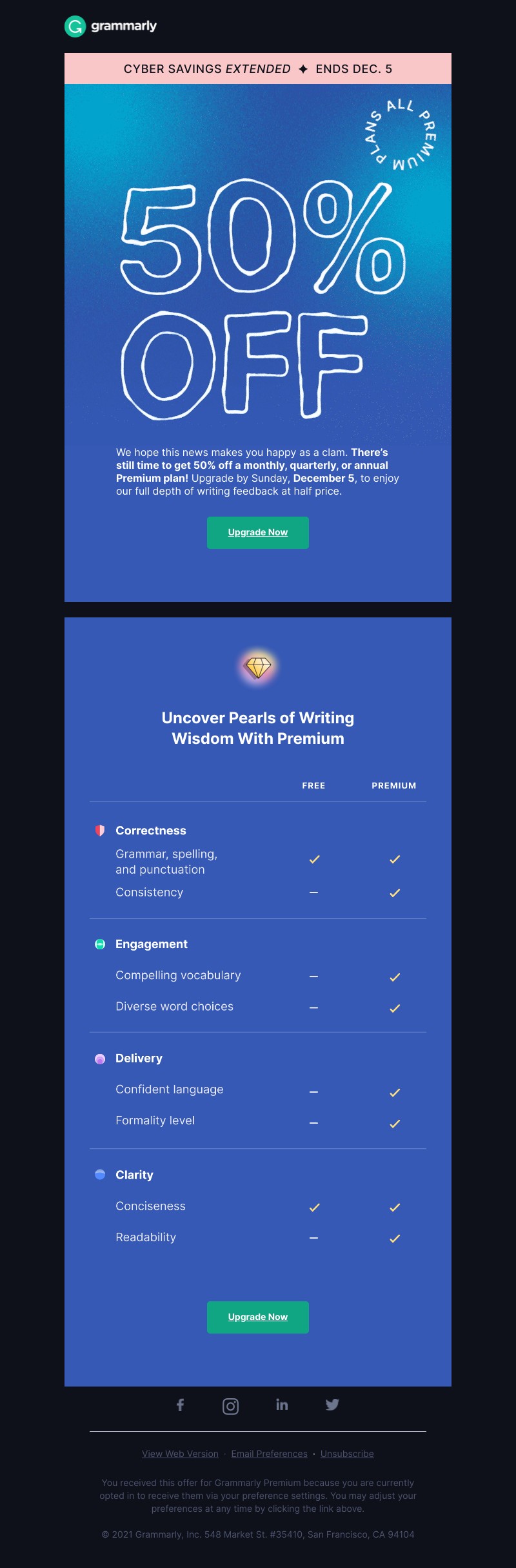 Grammarly - 🌊 The tide has turned—Cyber Savings is EXTENDED!