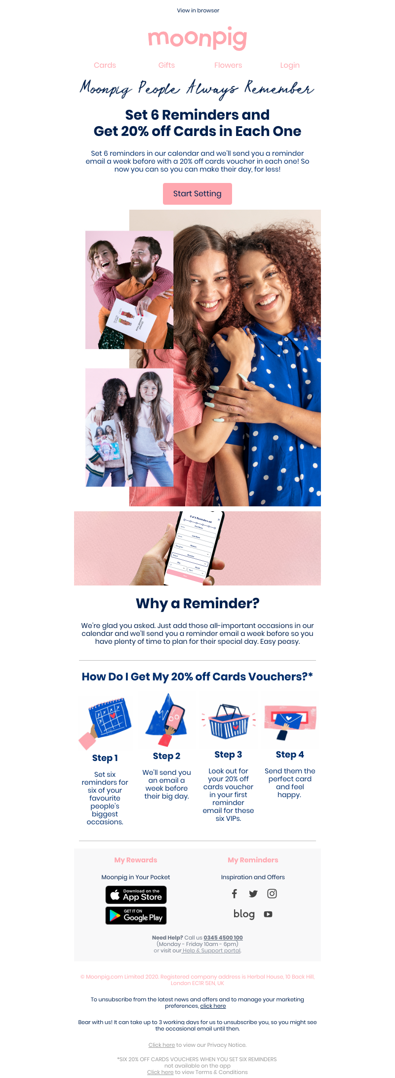 Moonpig - 20% off cards, you say? 🗓️