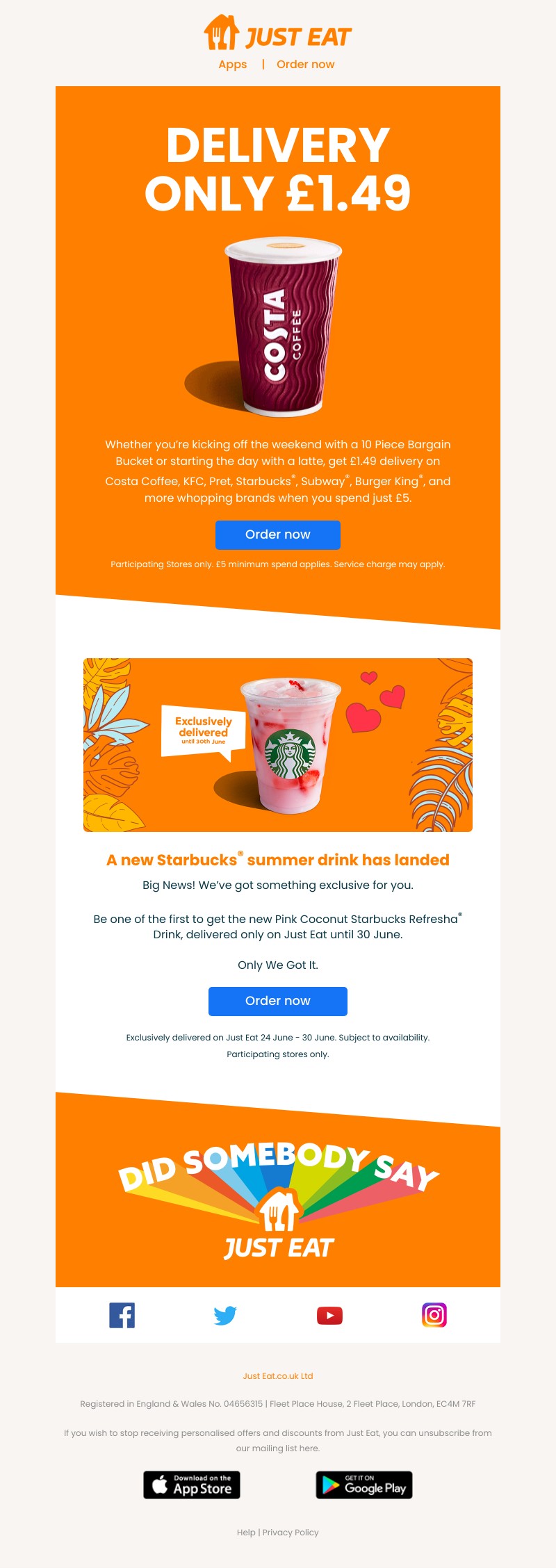 Just Eat - Big brands, low delivery fee 🙌