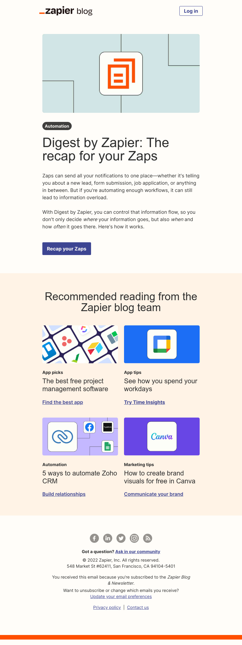 Zapier - Recap your Zaps