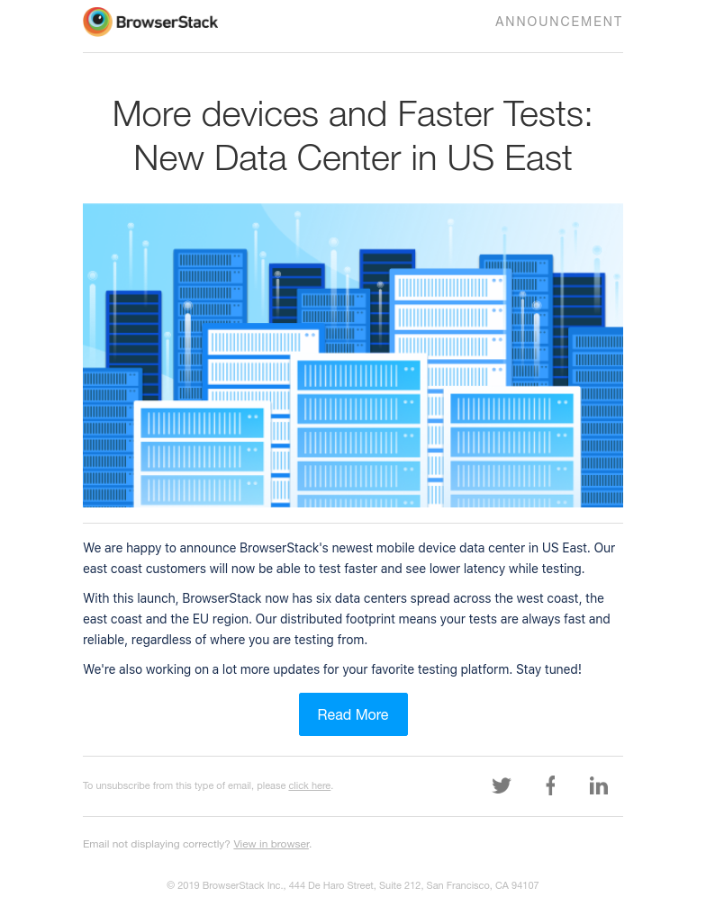 - Announcing BrowserStack's new Data Center in US East