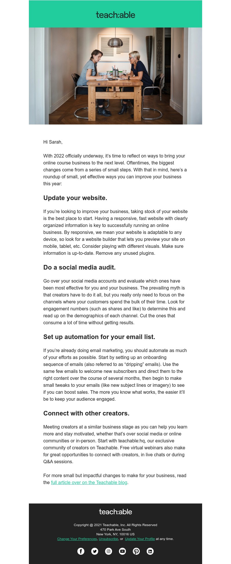 Teachable - Try one of these small changes in your business