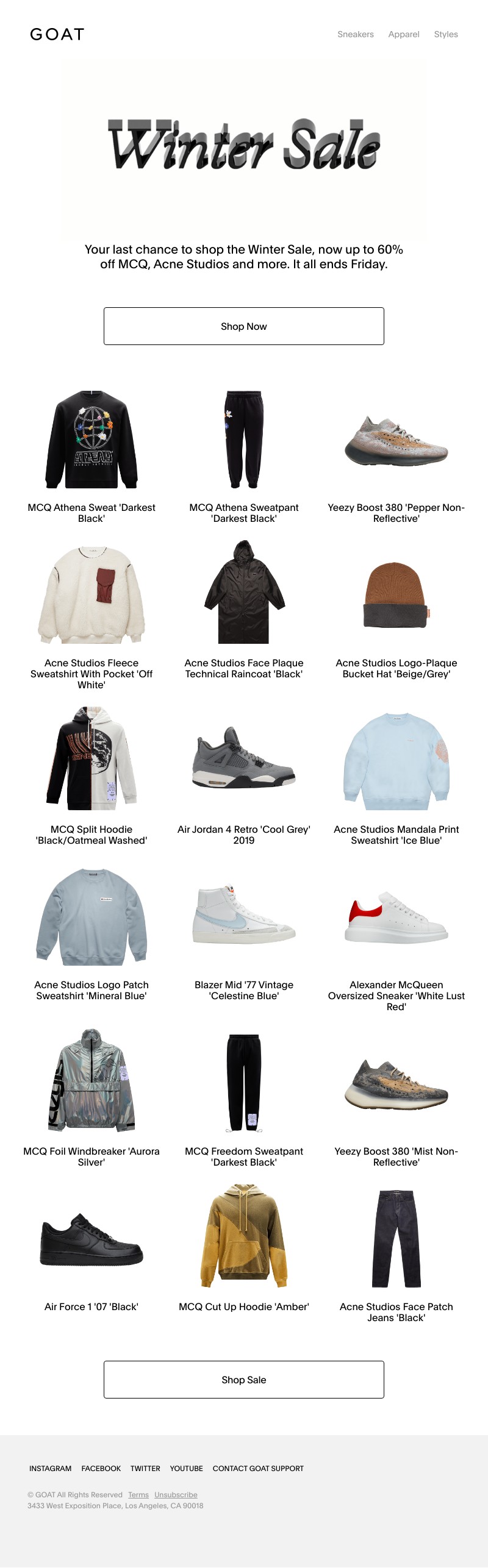 Goat - Winter Sale: Last chance at up to 60% off