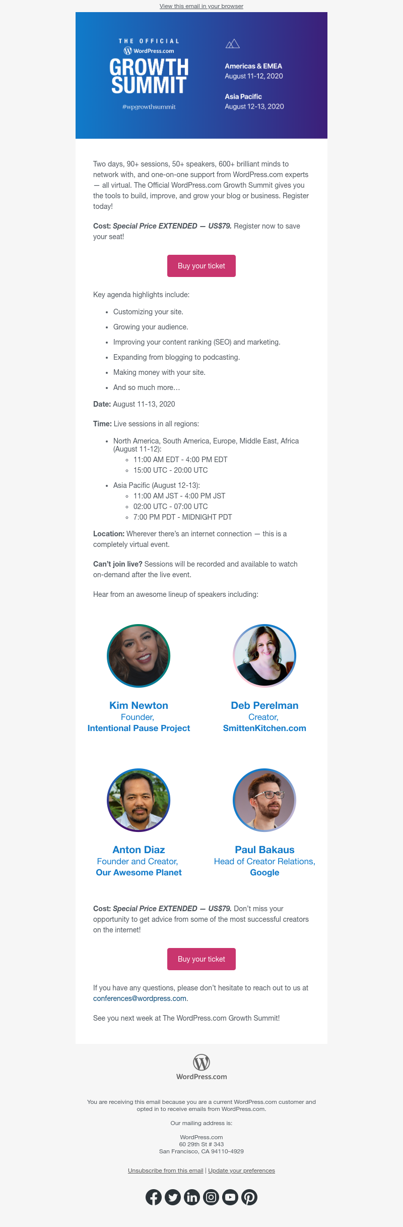 WordPress - The Official WordPress.com Growth Summit starts in just a few days!