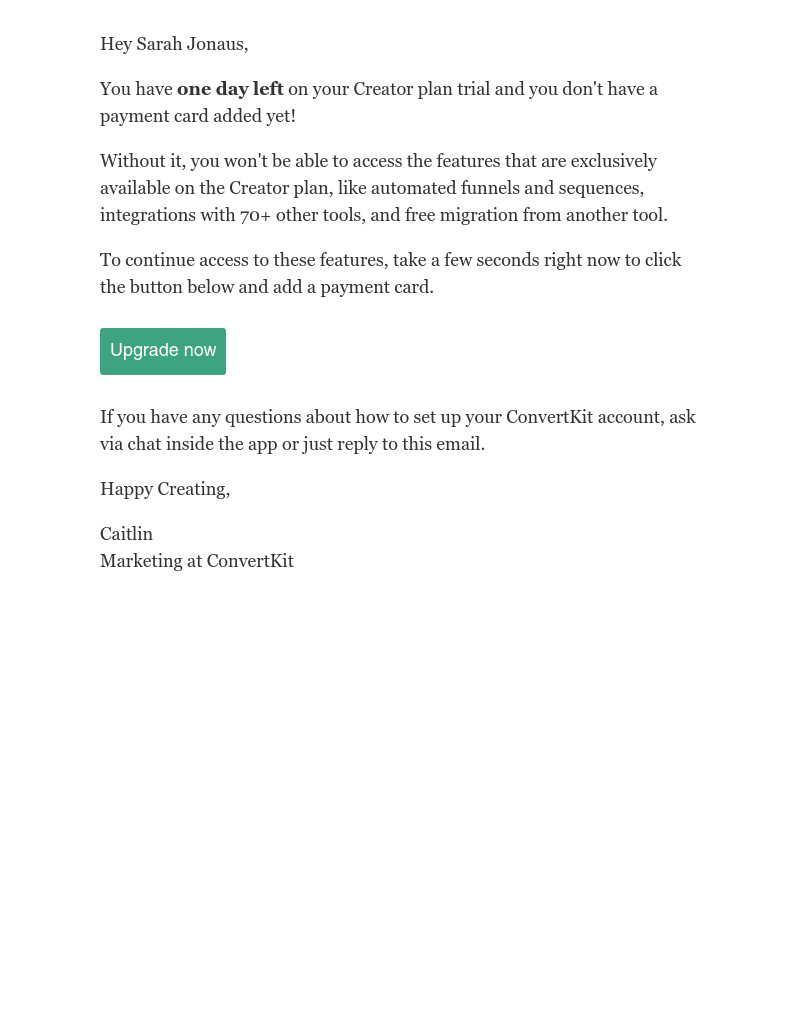 ConvertKit - Keep your momentum going
