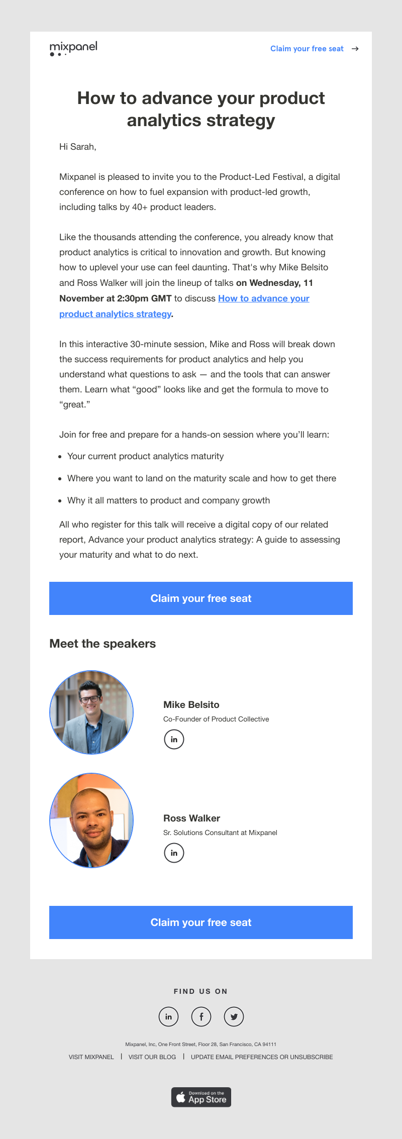 Mixpanel - Reserve your seat | How to advance your product analytics strategy