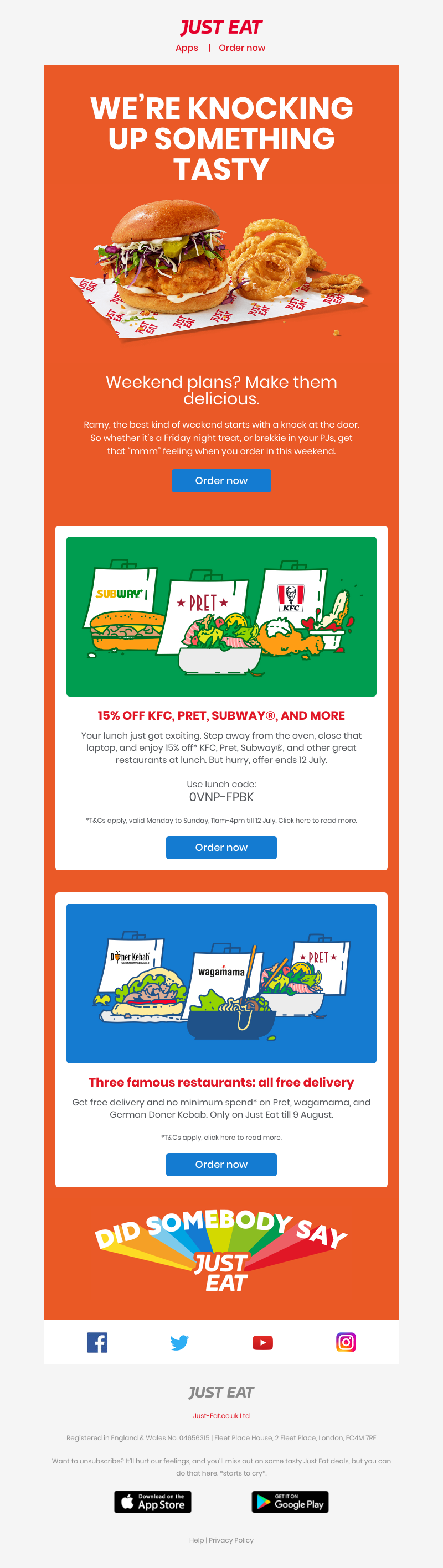 Just Eat - Ramy, Tasty’s knocking at your door
