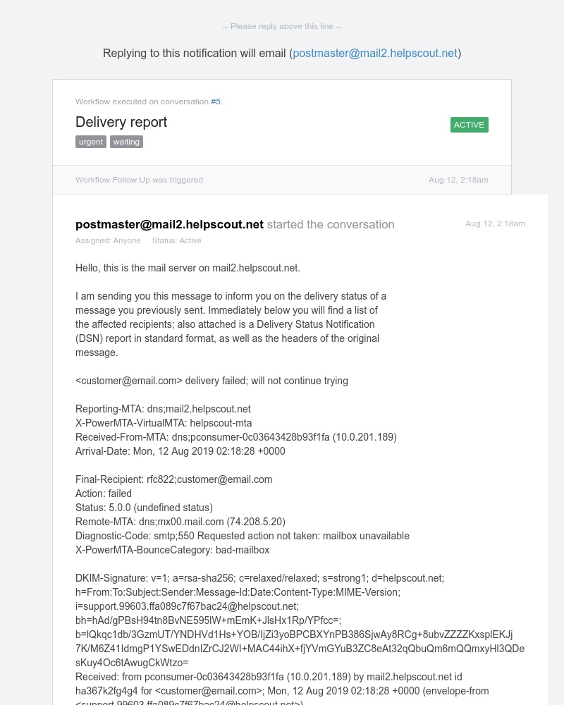  - [#5] Delivery report