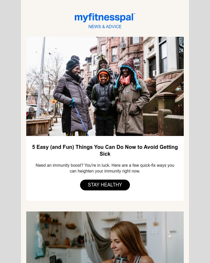 MyFitnessPal - 5 Easy & Fun Things You Can Do Now to Avoid Getting Sick